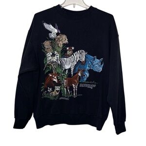 Vintage San Diego Zoo Graphic Crewneck 1987 Harlequin NG Size Large